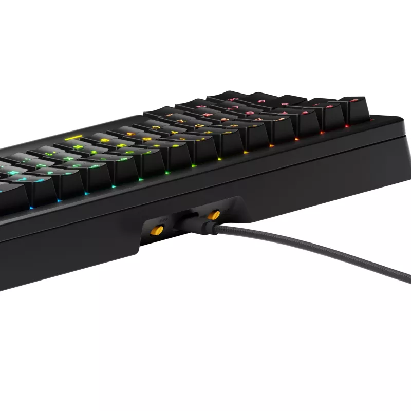 Glorious Gaming GMMK 3 HE 65% Prebuilt com fios preto - FR, com fios, USB, mecânico, AZERTY, RGB LED, preto