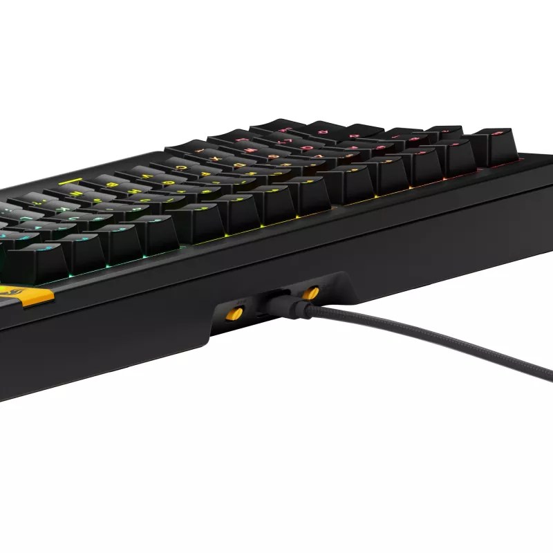 Glorious Gaming GMMK 3 HE 75% Prebuilt com fios preto - FR, com fios, USB, mecânico, AZERTY, RGB LED, preto