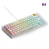 Glorious Gaming GMMK 3 HE 75% Prebuilt com fios branco - FR, com fios, USB, mecânico, AZERTY, RGB LED, branco