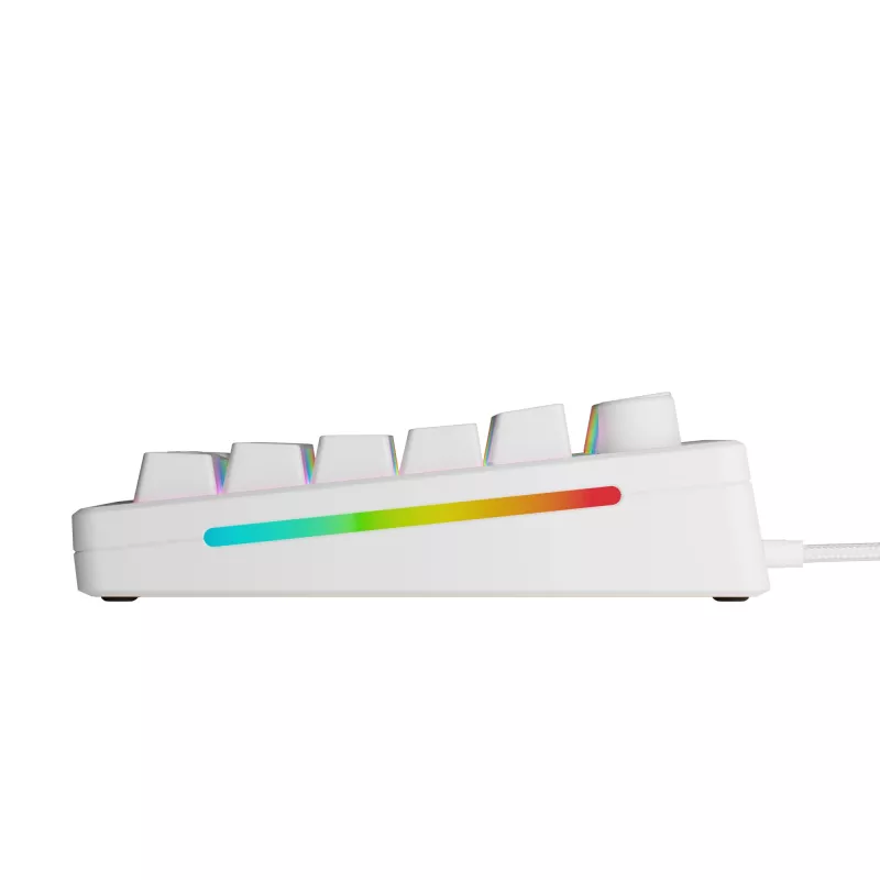 Glorious Gaming GMMK 3 HE 75% Prebuilt com fios branco - FR, com fios, USB, mecânico, AZERTY, RGB LED, branco