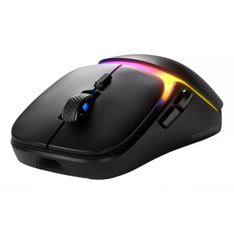 Glorious Gaming Model O3 rato gaming sem fios – sistema de baterias substituíveis InfinitePlay, polling de 8k, interruptores óticos com 130 milhões de cliques, ultraleve com 66 g, sensor ótico 30K-DPI, RGB – preto