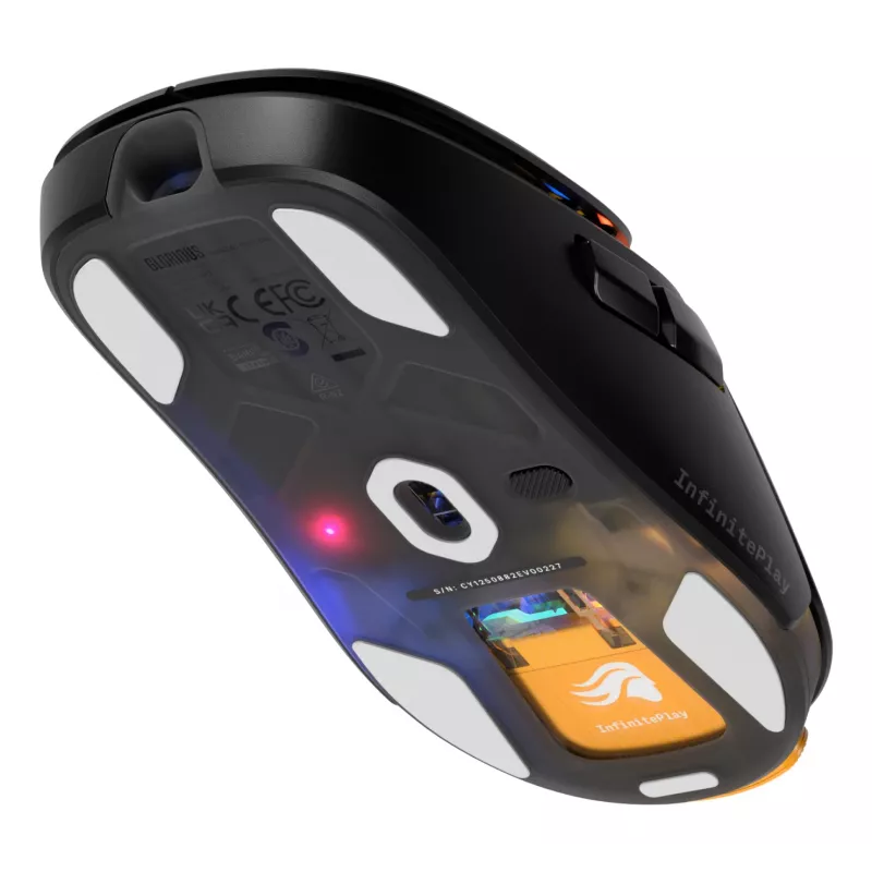 Glorious Gaming Model O3 rato gaming sem fios – sistema de baterias substituíveis InfinitePlay, polling de 8k, interruptores óticos com 130 milhões de cliques, ultraleve com 66 g, sensor ótico 30K-DPI, RGB – preto
