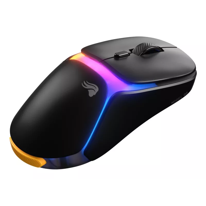 Glorious Gaming Model O3 rato gaming sem fios – sistema de baterias substituíveis InfinitePlay, polling de 8k, interruptores óticos com 130 milhões de cliques, ultraleve com 66 g, sensor ótico 30K-DPI, RGB – preto