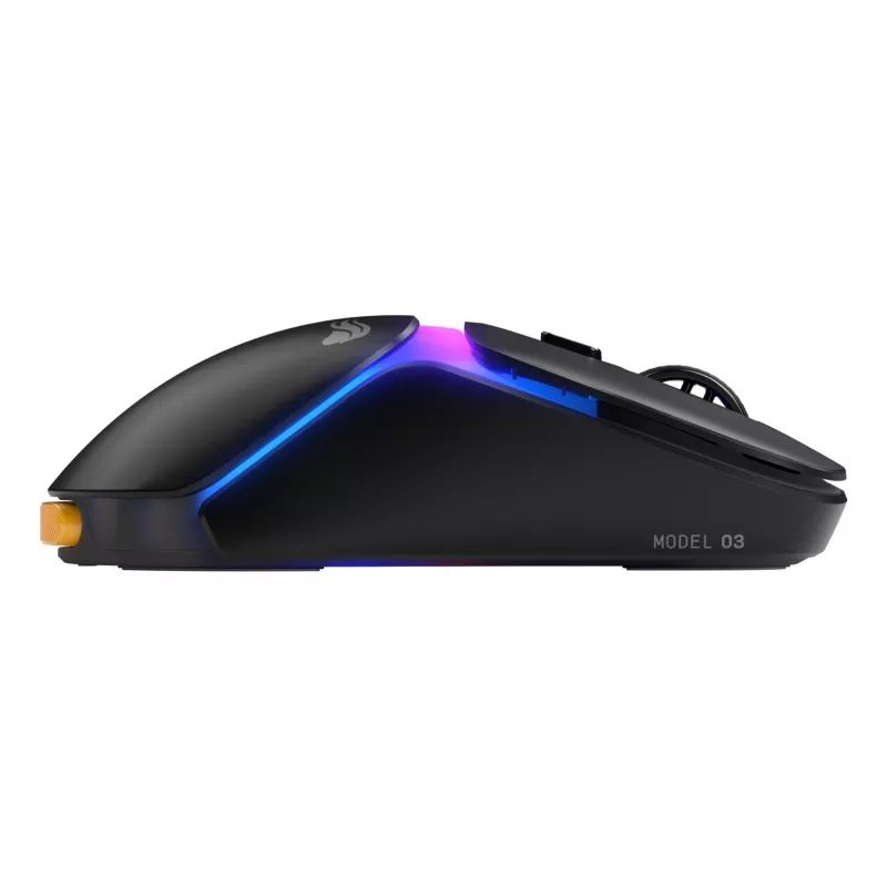 Glorious Gaming Model O3 rato gaming sem fios – sistema de baterias substituíveis InfinitePlay, polling de 8k, interruptores óticos com 130 milhões de cliques, ultraleve com 66 g, sensor ótico 30K-DPI, RGB – preto