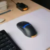Glorious Gaming Model O3 rato gaming sem fios – sistema de baterias substituíveis InfinitePlay, polling de 8k, interruptores óticos com 130 milhões de cliques, ultraleve com 66 g, sensor ótico 30K-DPI, RGB – preto