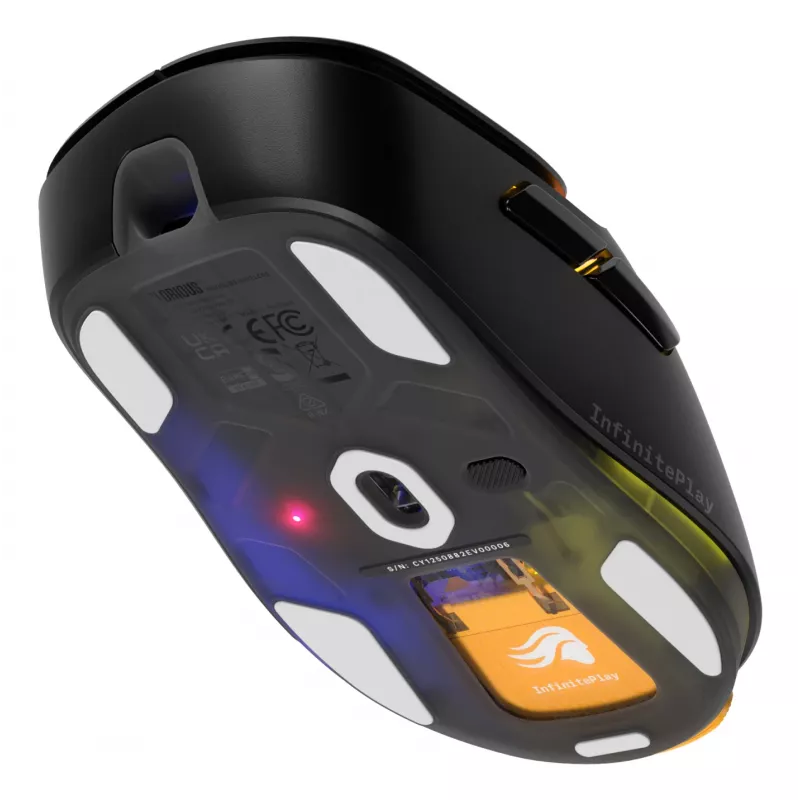 Glorious Gaming Model D3 rato gaming sem fios – sistema de baterias substituíveis InfinitePlay, polling de 8k, interruptores óticos com 130M cliques, ultraleve 69g, sensor ótico 30K-DPI, RGB – preto