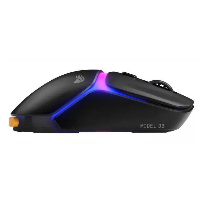 Glorious Gaming Model D3 rato gaming sem fios – sistema de baterias substituíveis InfinitePlay, polling de 8k, interruptores óticos com 130M cliques, ultraleve 69g, sensor ótico 30K-DPI, RGB – preto