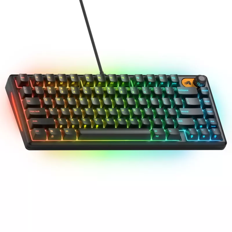 Glorious Gaming GMBK 75% teclado USB QWERTY inglês dos EUA preto