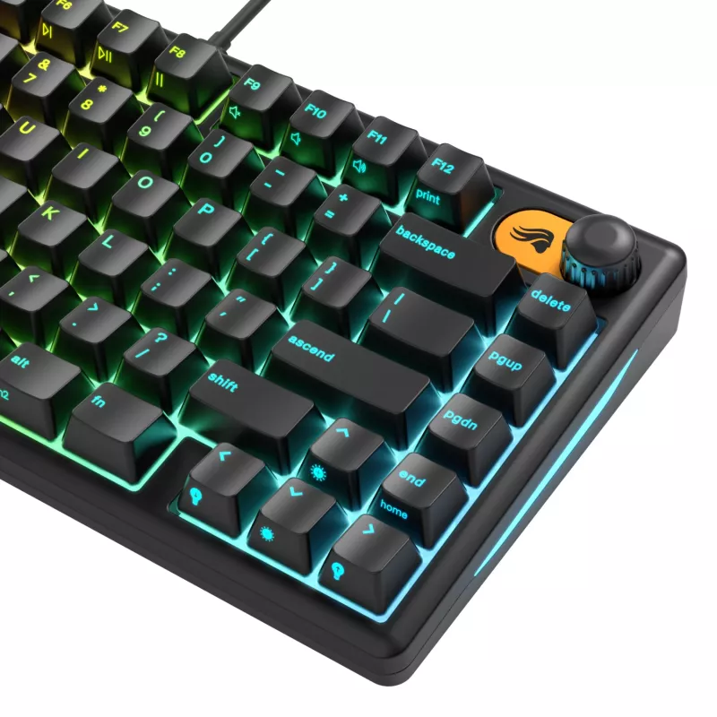 Glorious Gaming GMBK 75% teclado USB QWERTY inglês dos EUA preto