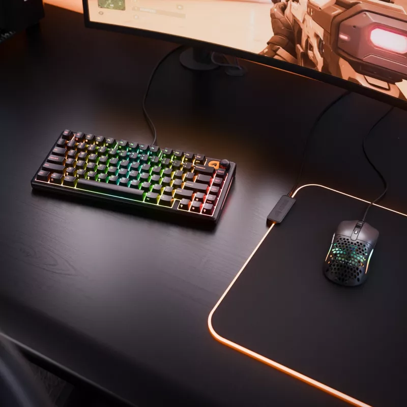 Glorious Gaming GMBK 75% teclado USB QWERTY inglês dos EUA preto