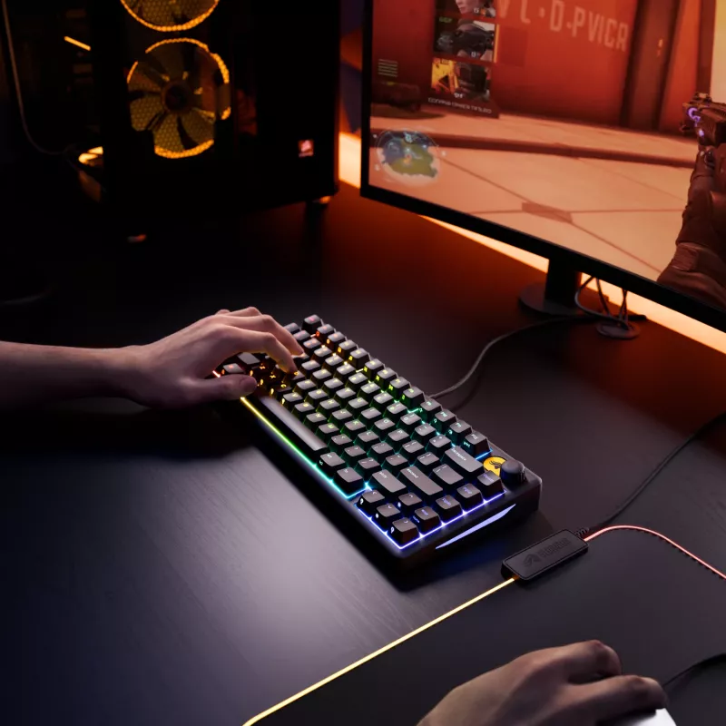 Glorious Gaming GMBK 75% teclado USB QWERTY inglês dos EUA preto