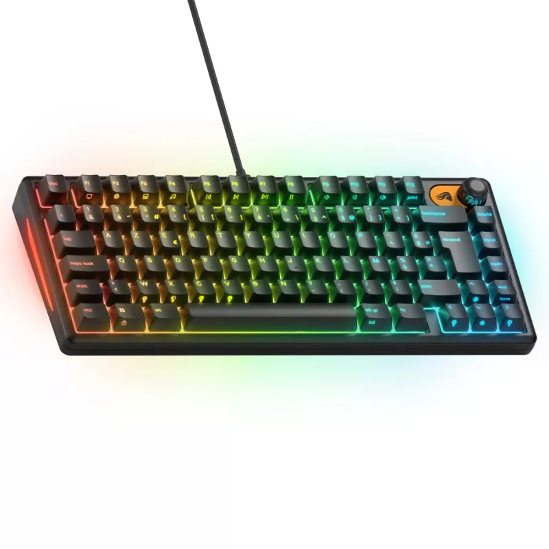 Glorious Gaming GMBK 75% teclado USB AZERTY francês preto