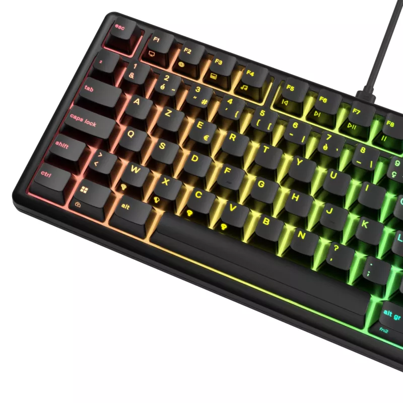 Glorious Gaming GMBK 75% teclado USB AZERTY francês preto