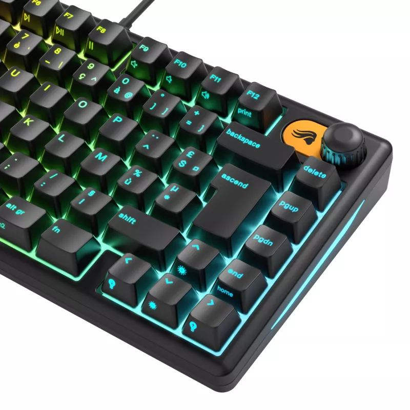 Glorious Gaming GMBK 75% teclado USB AZERTY francês preto