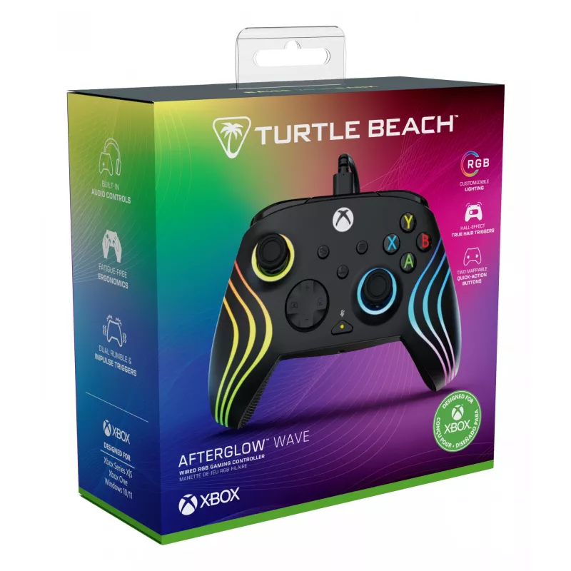 Comando Turtle Beach Afterglow Wave preto USB PC Xbox Series