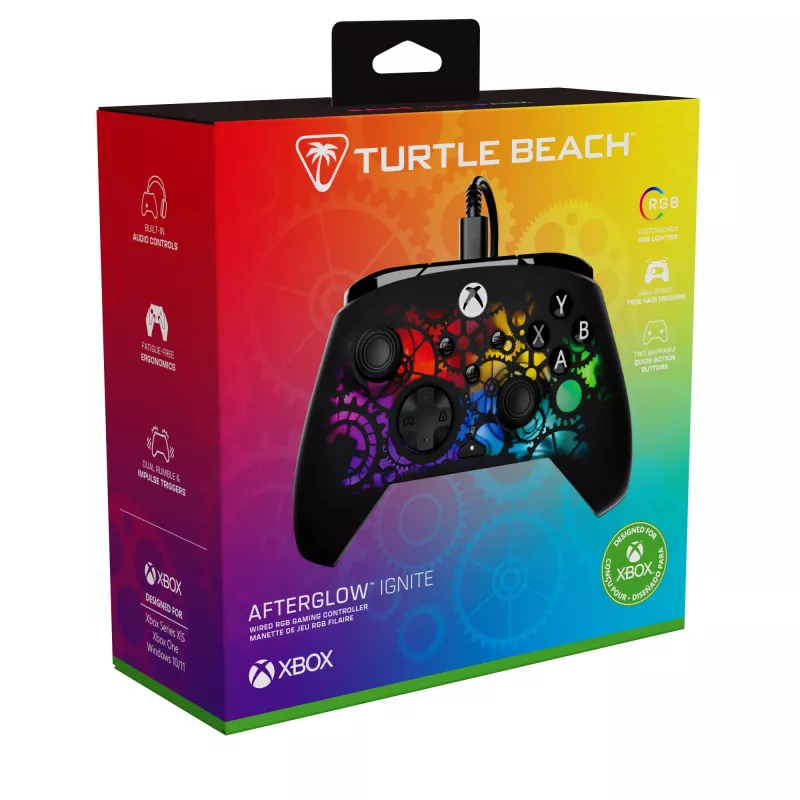 Comando Turtle Beach Afterglow Ignite com fios RGB controlador iluminação RGB personalizável botões reprogramáveis