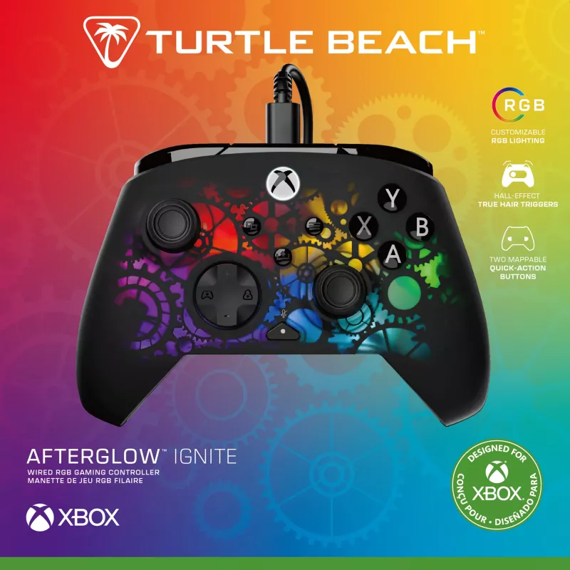 Comando Turtle Beach Afterglow Ignite com fios RGB controlador iluminação RGB personalizável botões reprogramáveis
