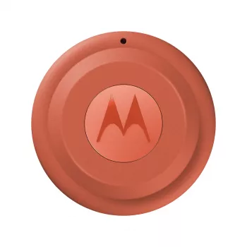 Localizador Motorola moto tag 2 — tracker universal, laranja, pilha CR2032, até 14400 h, 7,4 g, Ø 31,9 mm, 8 mm