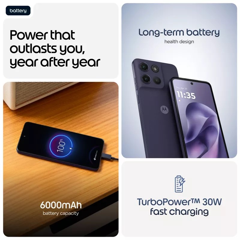 Motorola moto g17 power 17.1 cm (6.72 polegadas) Hybrid Dual SIM Android 15 USB Type-C 8 GB 256 GB 6000 mAh roxo
