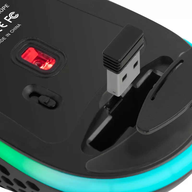 Mars Gaming MMW3, Rato gaming sem fios, RGB Flow, ultraleve 79g, 3200DPI, preto