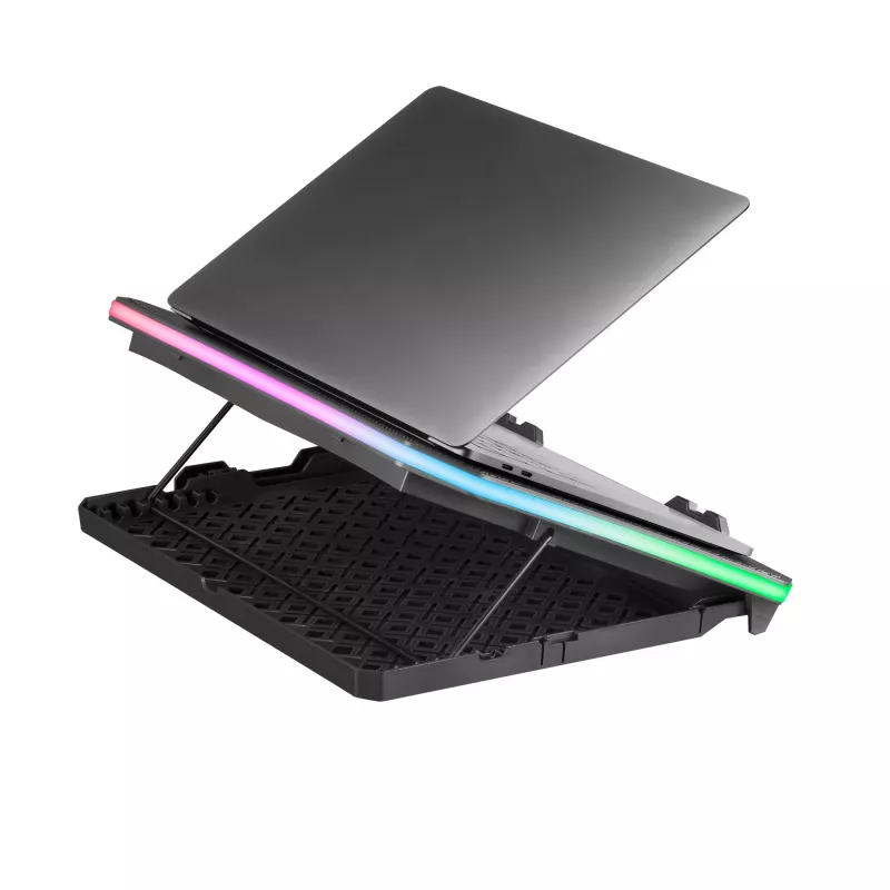 Mars Gaming MNBC6, Base de arrefecimento + suporte XL 19'' ARGB, 3 ventoinhas, suporte móvel