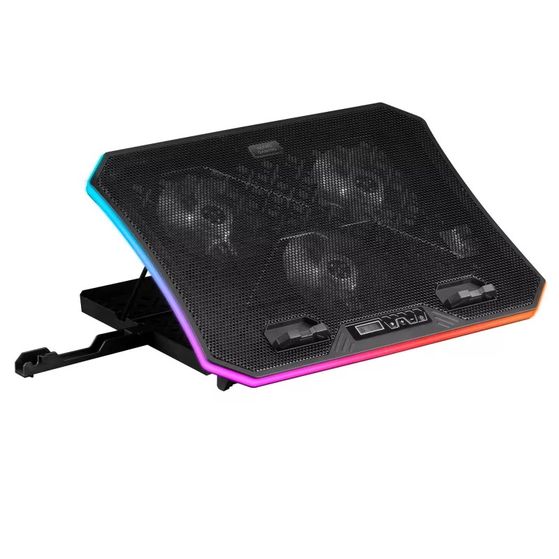 Mars Gaming MNBC6, Base de arrefecimento + suporte XL 19'' ARGB, 3 ventoinhas, suporte móvel
