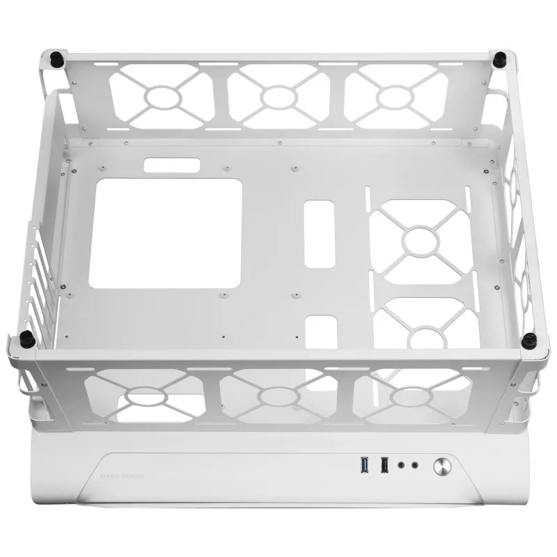 Mars Gaming MCB Caixa ATX XL para PC gaming branca Custom Premium Edition estrutura modular de duas câmaras
