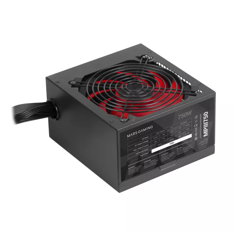 Mars Gaming MPIII750 Fonte de alimentação para PC 750W ATX 85 % de eficiência 5 anos de garantia