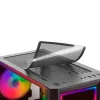 Mars Gaming MC-ART Caixa ATX para PC gaming preta vidro temperado duplamente pintado ARGB 12 modos ventoinha de 12cm