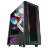Mars Gaming MC-ART Caixa ATX para PC gaming preta vidro temperado duplamente pintado ARGB 12 modos ventoinha de 12cm