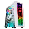 Mars Gaming MC-ART Caixa ATX para PC gaming branca vidro temperado duplamente pintado ARGB 12 modos ventoinha de 120 mm