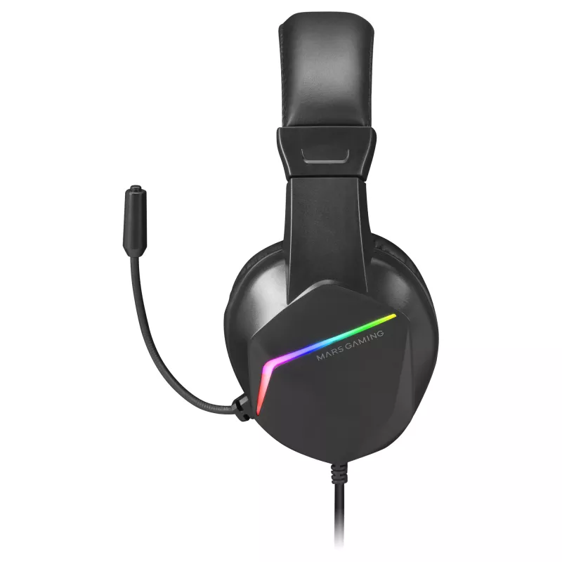 Mars Gaming MH122 Headset gaming over ear preto, FRGB com microfone, som HiFi, cancelamento de ruído, ultraleve, PS4 PS5 Xbox Switch Tablet Windows Mac
