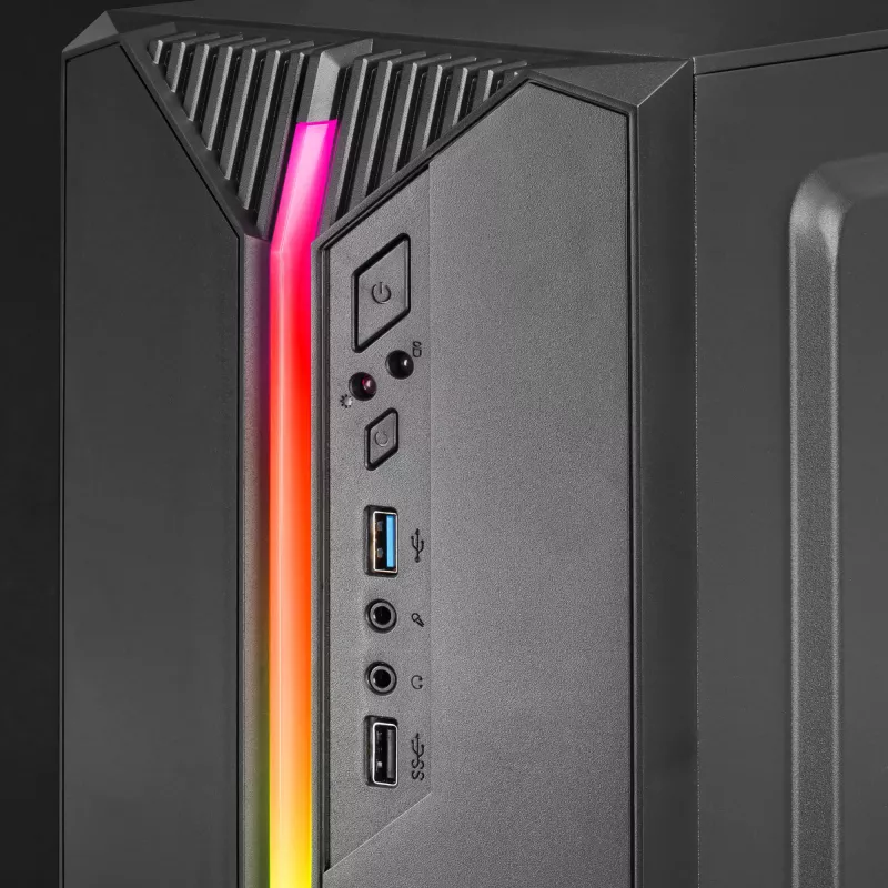 Mars Gaming MC-S1 Caixa compacta Micro-ATX para PC gaming preta iluminação ARGB 12 modos ventoinha FRGB janela lateral completa