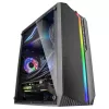 Mars Gaming MC-S1 Caixa compacta Micro-ATX para PC gaming preta iluminação ARGB 12 modos ventoinha FRGB janela lateral completa