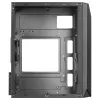 Mars Gaming MC-S1 Caixa compacta Micro-ATX para PC gaming preta iluminação ARGB 12 modos ventoinha FRGB janela lateral completa