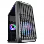 Mars Gaming MC-S2 Caixa de PC Gaming Micro-ATX Compacta Preta 2 Ventoinhas FRGB Arco-íris com Grelha Frontal e Janela Lateral Contínua