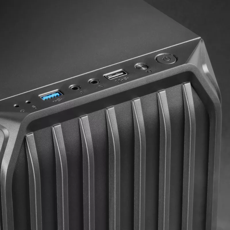 Mars Gaming MC-S2 Caixa de PC Gaming Micro-ATX Compacta Preta 2 Ventoinhas FRGB Arco-íris com Grelha Frontal e Janela Lateral Contínua