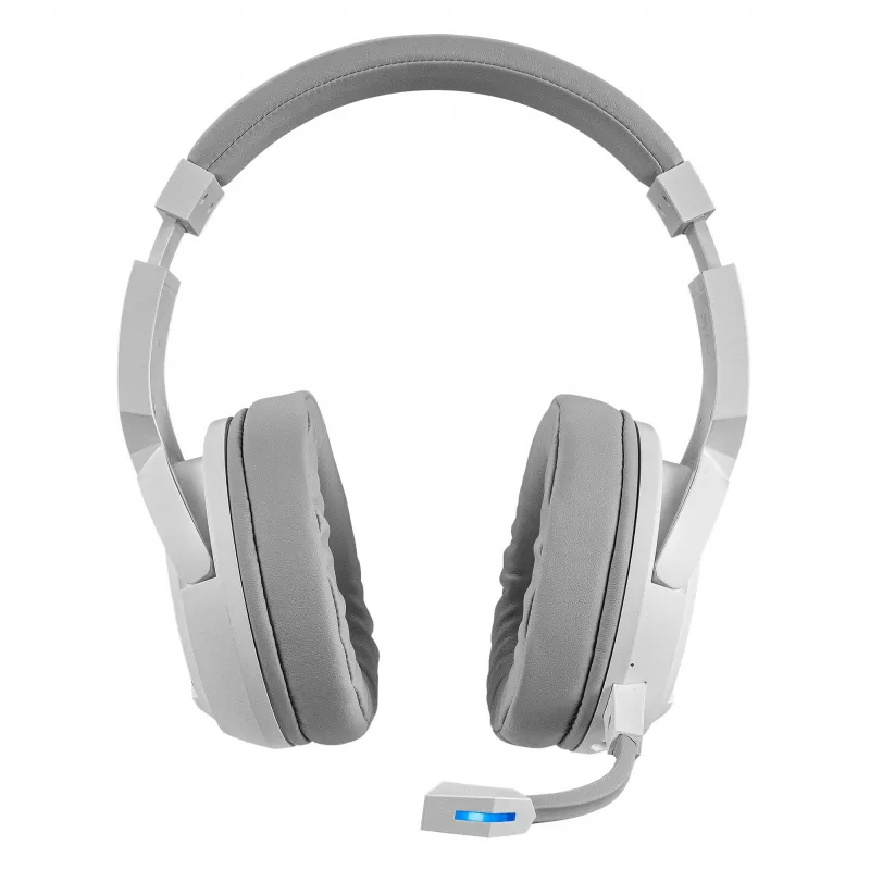 Mars Gaming MHW-100 Headset Sem Fios Branco ARGB Flow Microfone ENC Removível Ultraleve Cancelamento Ativo de Ruído ENC + Passivo Compatibilidade Universal