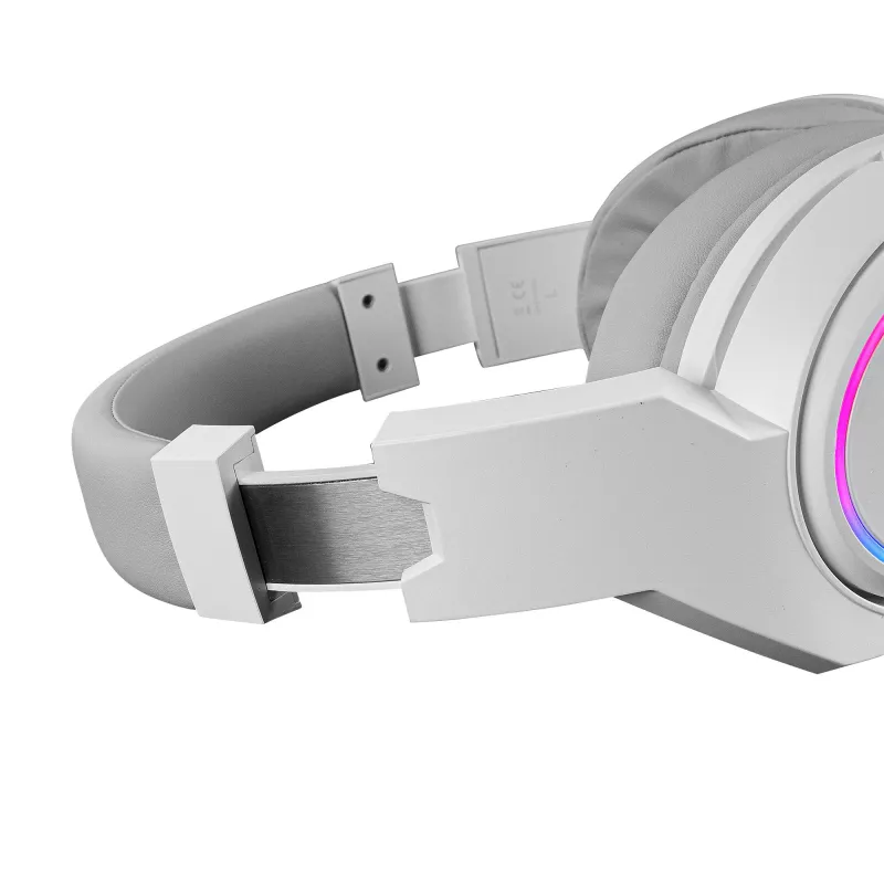 Mars Gaming MHW-100 Headset Sem Fios Branco ARGB Flow Microfone ENC Removível Ultraleve Cancelamento Ativo de Ruído ENC + Passivo Compatibilidade Universal