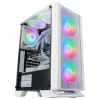 Mars Gaming MC-C Caixa de PC ATX Branca Painel Frontal em Malha Metálica Janela em Vidro Temperado 3 Ventoinhas FRGB Frontais de 120 mm