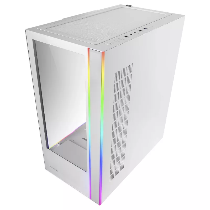 Mars Gaming MC-ULTRA White torre gaming XXL personalizada E-ATX com faixas LED ARGB duplas, janelas em vidro temperado duplas, estrutura de câmara vertical dupla