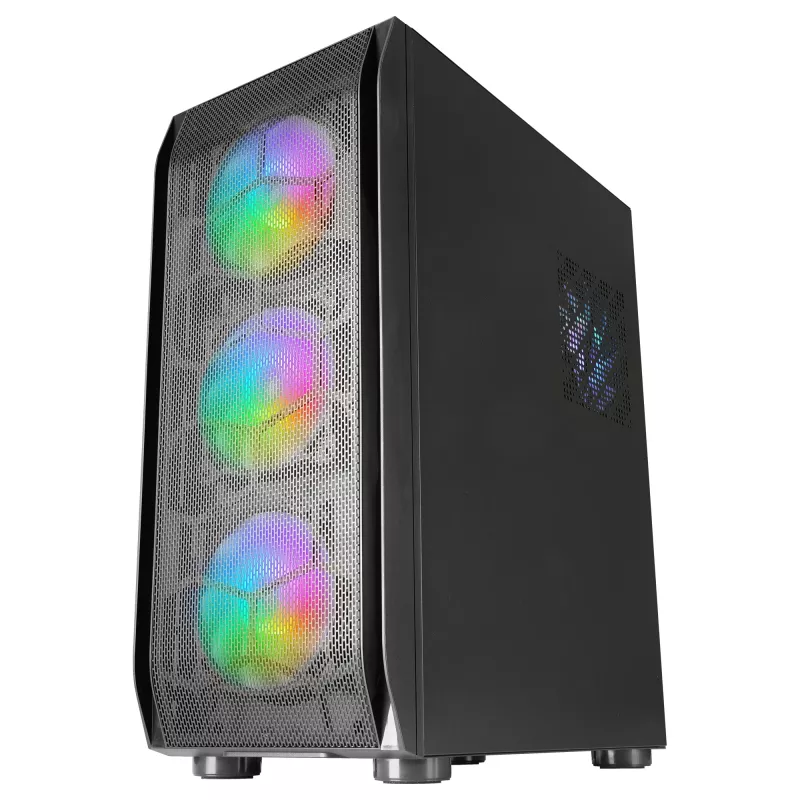 Mars Gaming MC-KX Torre Gaming E-ATX Premium Preta Sistema CPU FREEZER 5 Ventoinhas ARGB Ultrassilenciosas Controlador ARGB e Controlador RF Frente em Malha