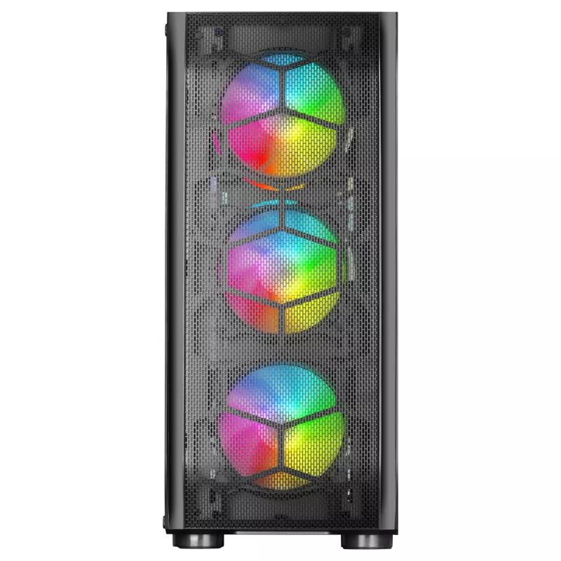 Mars Gaming MC-KX Torre Gaming E-ATX Premium Preta Sistema CPU FREEZER 5 Ventoinhas ARGB Ultrassilenciosas Controlador ARGB e Controlador RF Frente em Malha