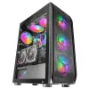 Mars Gaming MC-KX Torre Gaming E-ATX Premium Preta Sistema CPU FREEZER 5 Ventoinhas ARGB Ultrassilenciosas Controlador ARGB e Controlador RF Frente em Malha