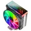Mars Gaming MCPU-VR Dissipador de CPU Preto Espelho Infinito Duplo ARGB 4 Heatpipes HCT 180 W TDP Ventoinha PWM de 12 cm Ultrassilenciosa