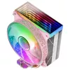 Mars Gaming MCPU-VR Dissipador de CPU Rosa Espelho Infinito Duplo ARGB 4 Heatpipes HCT 180W TDP Ventoinha PWM de 12cm Ultrassilenciosa