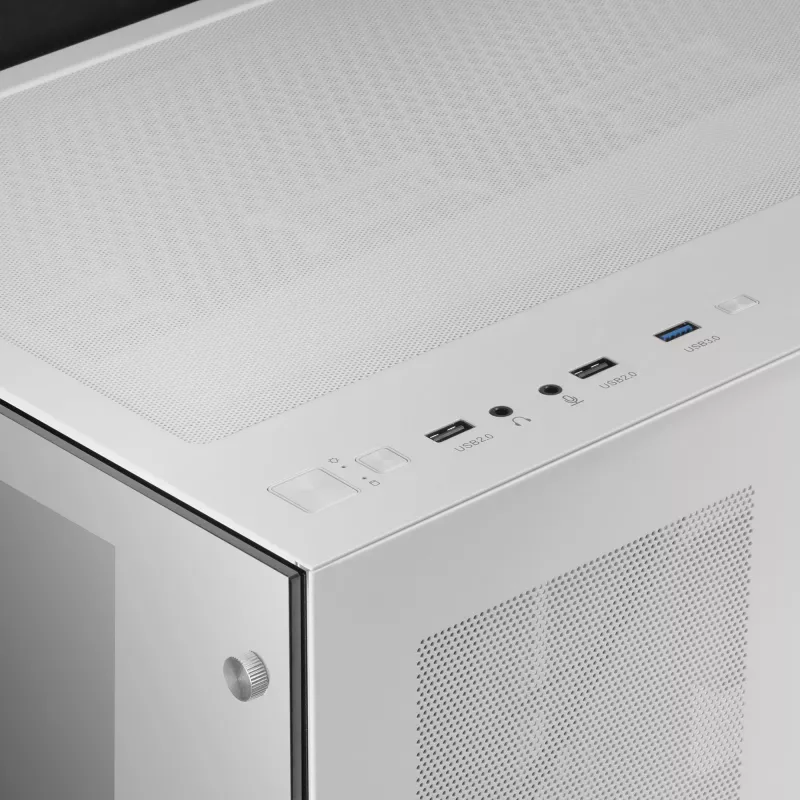 Mars Gaming MCV3 White Custom XXL E-ATX Torre Gaming com Janela de Vidro Temperado Frontal e Lateral, Estrutura Modular de Câmara Dupla