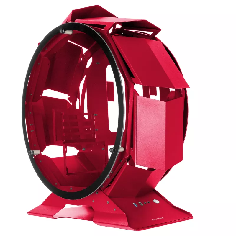 Mars Gaming MCORB Caixa de PC Gaming Micro-ATX XL Vermelha Design Redondo Personalizado Vidro Temperado Duplo