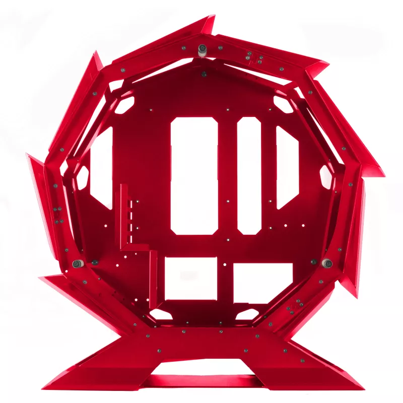 Mars Gaming MCORB Caixa de PC Gaming Micro-ATX XL Vermelha Design Redondo Personalizado Vidro Temperado Duplo