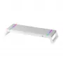 Mars Gaming MGS-ONE Suporte para Monitor Chroma RGB Branco Tamanho Ajustável Suporte para Smartphone e Tablet USB 2.0 Frontal